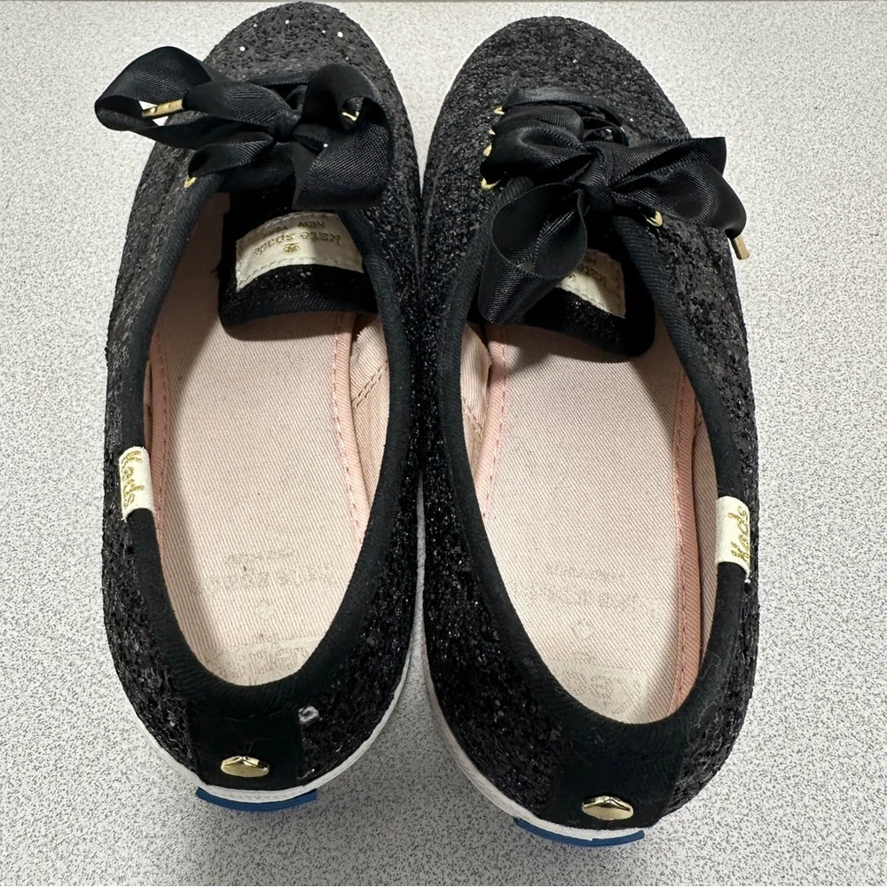 Keds x Kate Spade New York Women's 8 Champion Glitter Sneakers‎ Black WF52882